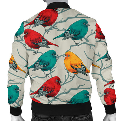Birds Pattern Print Design 04 Men Bomber Jacket