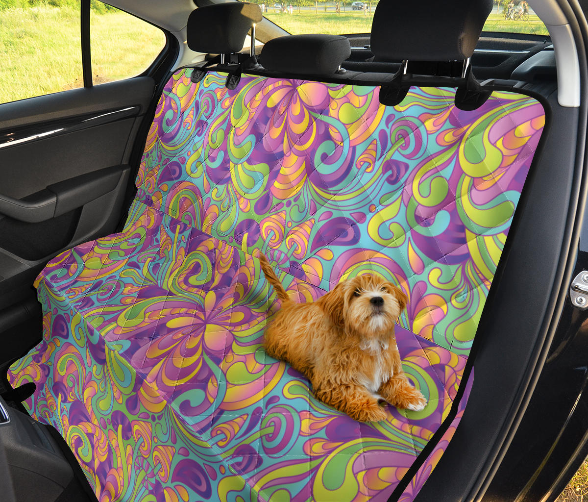 Psychedelic Mushroom Pattern Print Design A05 Rear Dog Car Seat Cover Hammock