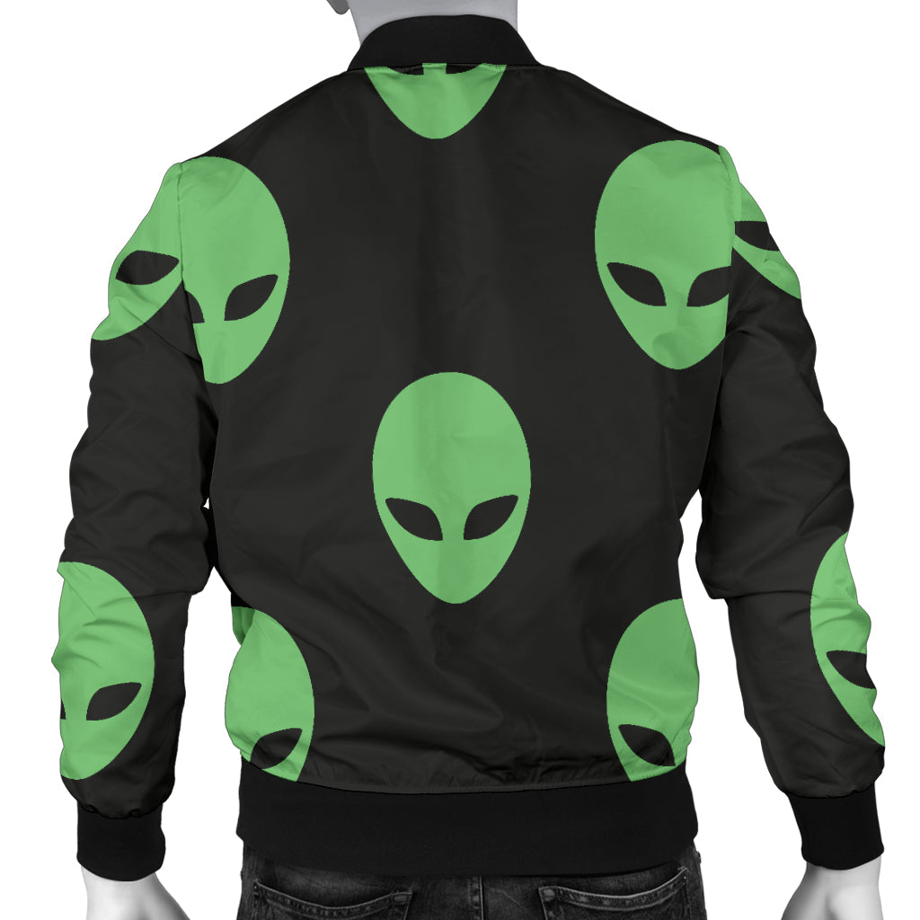 Alien Green Neon Pattern Print Design 01 Men Bomber Jacket