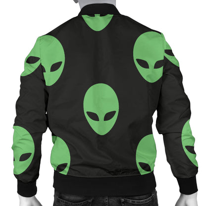 Alien Green Neon Pattern Print Design 01 Men Bomber Jacket