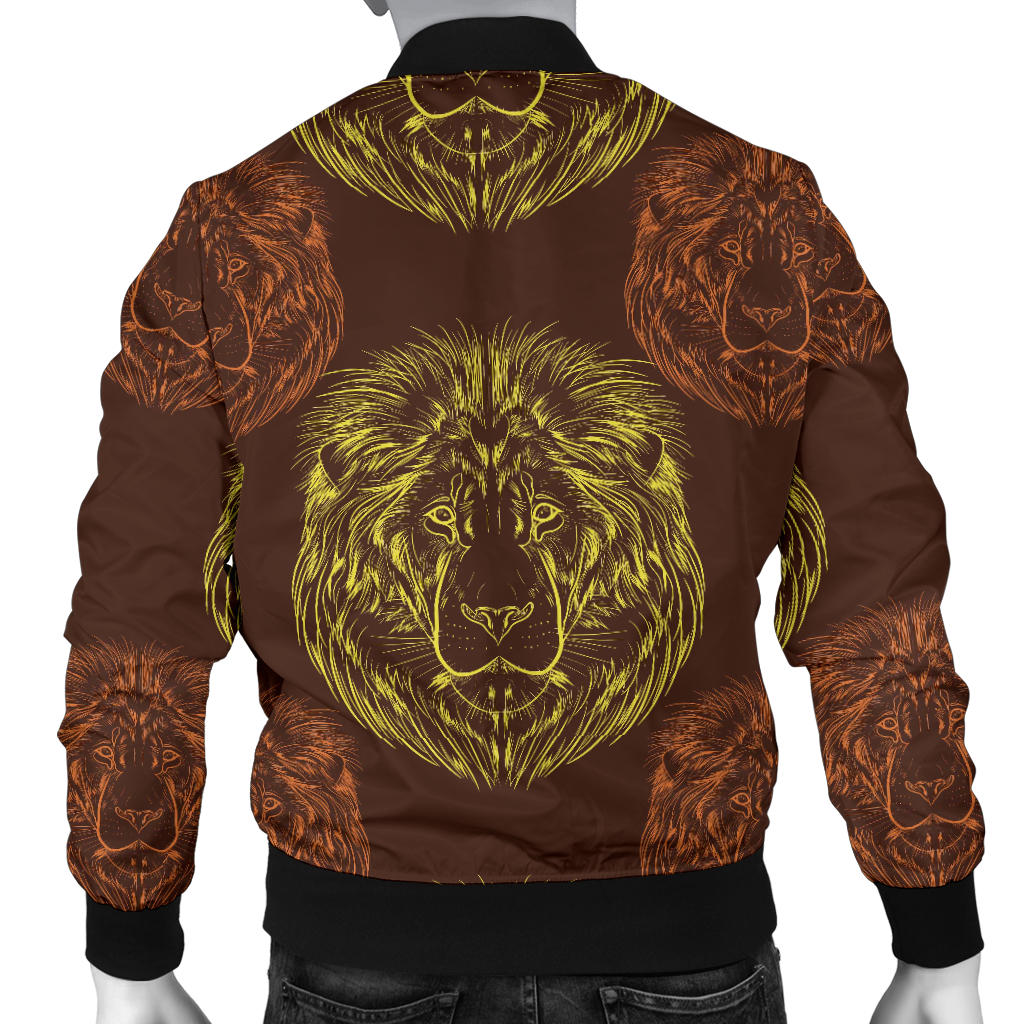 Lion Pattern Print Design 04 Men Bomber Jacket