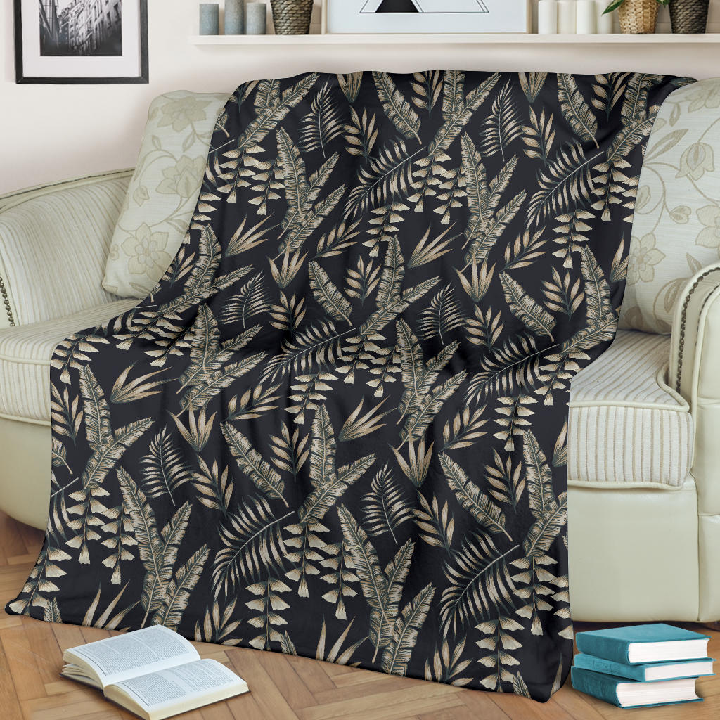 Banana Leaf Pattern Print Design 07 Premium Blanket
