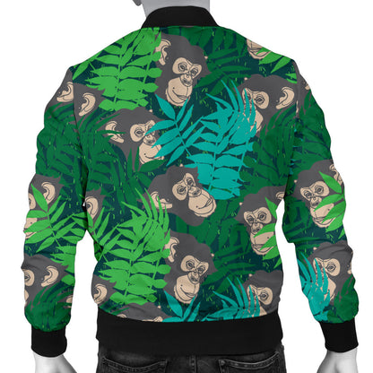 Chimpanzee Pattern Print Design 01 Men Bomber Jacket