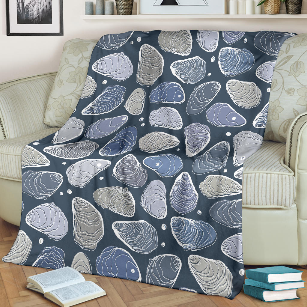 Oyster Pattern Print Design 02 Premium Blanket
