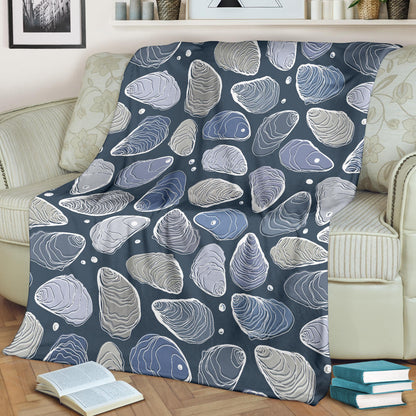 Oyster Pattern Print Design 02 Premium Blanket