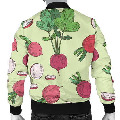 Radish Pattern Print Design A04 Men Bomber Jacket