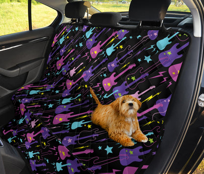Electric Guitar Pattern Print Design 02 Rear Dog Car Seat Cover Hammock