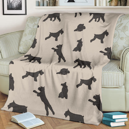 Schnauzers Pattern Print Design A06 Premium Blanket