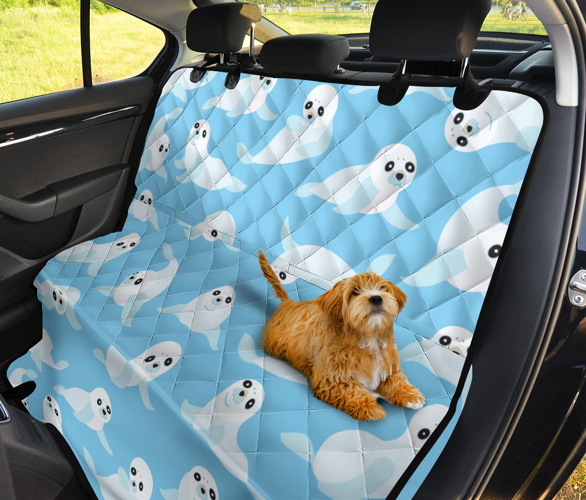 Sea Lion Cute Pattern Print Design 03 Rear Dog Car Seat Cover Hammock