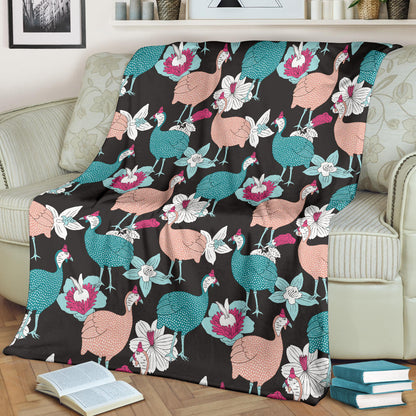 Guinea Fowl Pattern Print Design 03 Premium Blanket