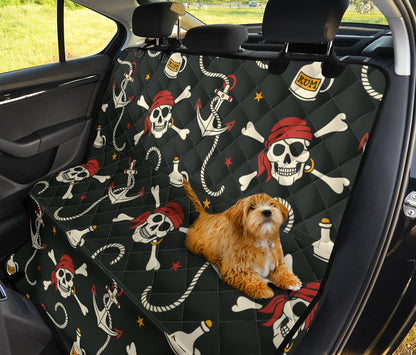 Pirate Pattern Print Design A02 Rear Dog Car Seat Cover Hammock