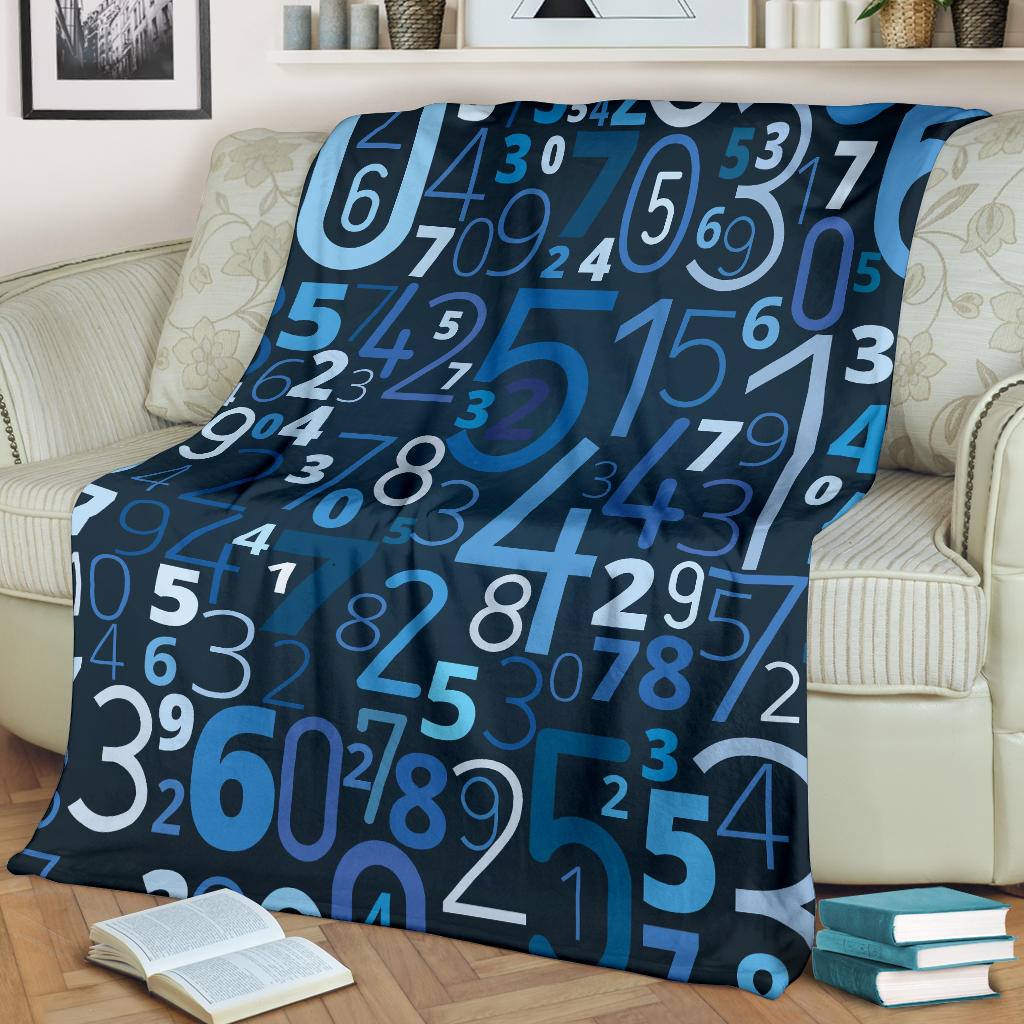 Number Pattern Print Design A02 Premium Blanket