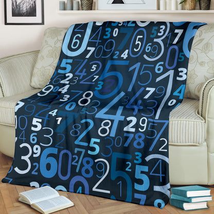 Number Pattern Print Design A02 Premium Blanket
