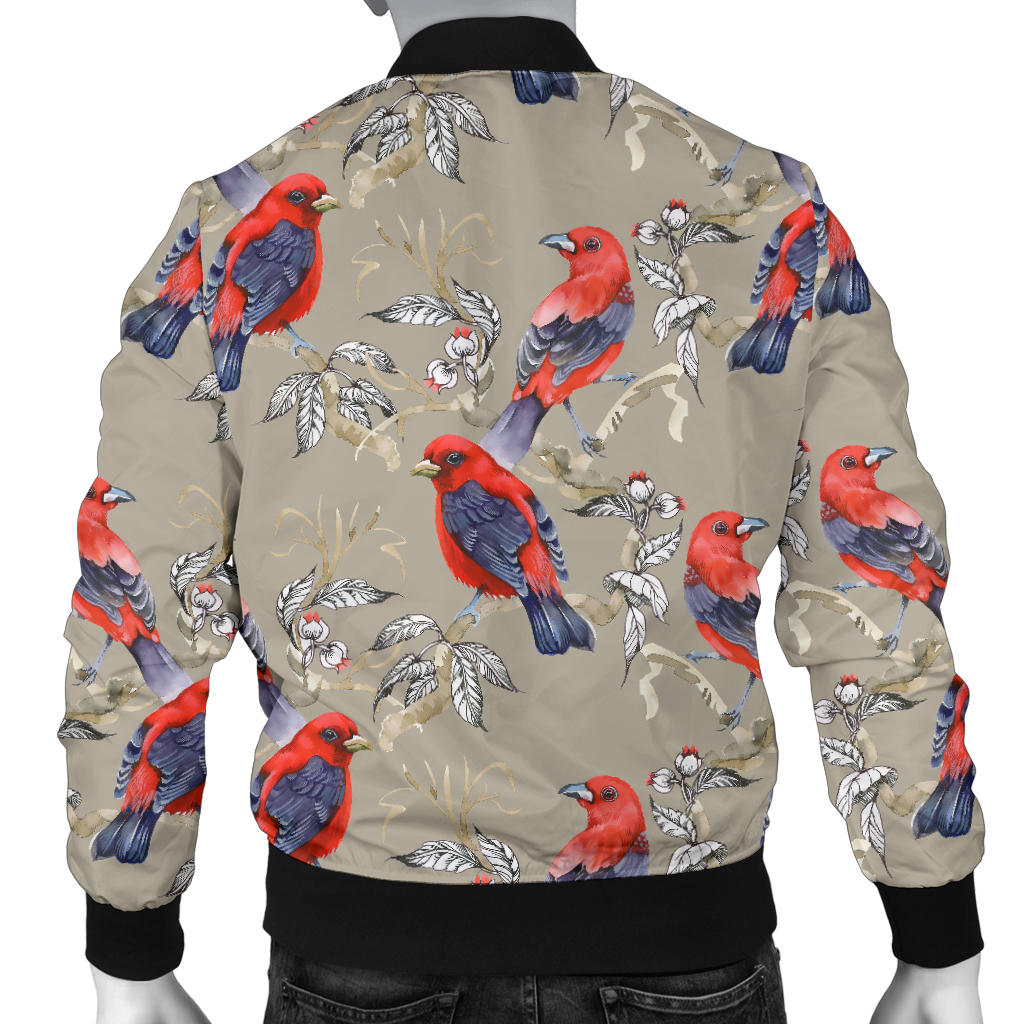 Birds Pattern Print Design 05 Men Bomber Jacket