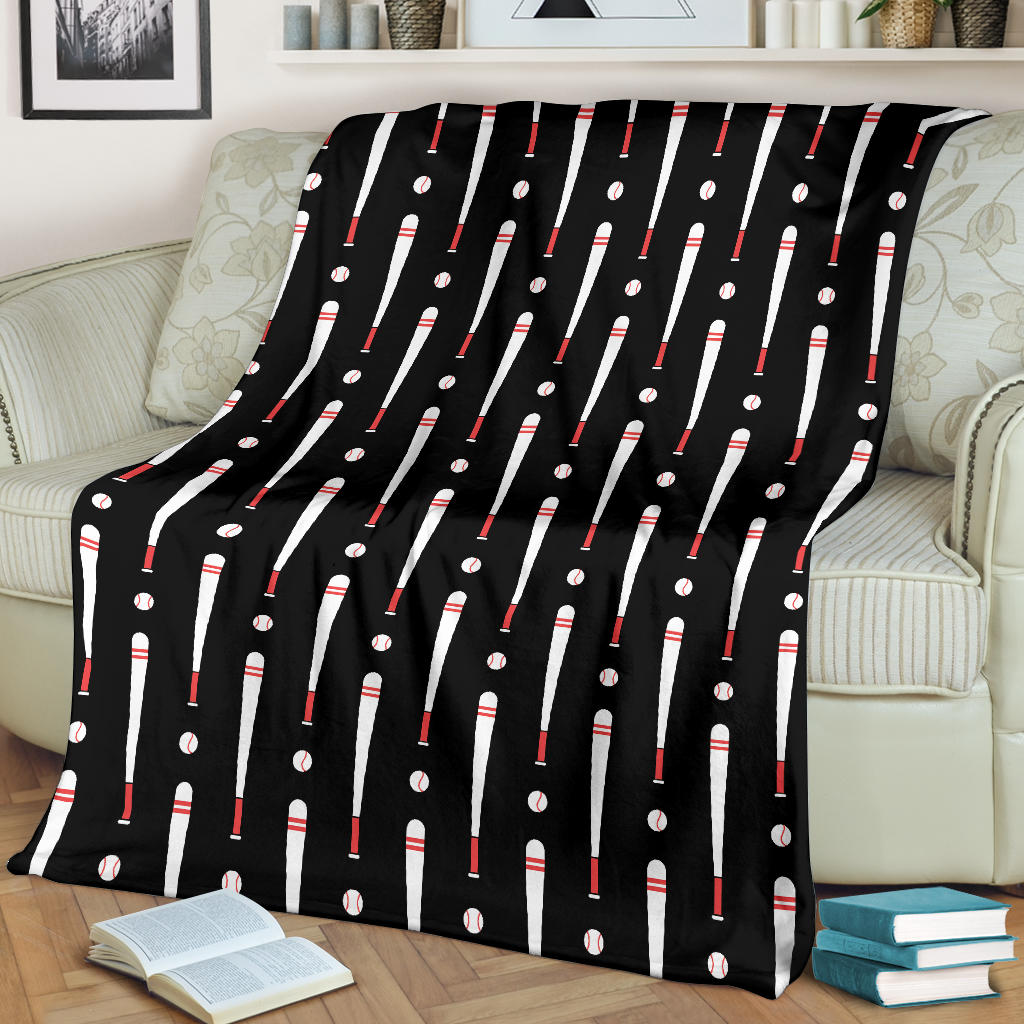 Baseball Pattern Print Design 03 Premium Blanket