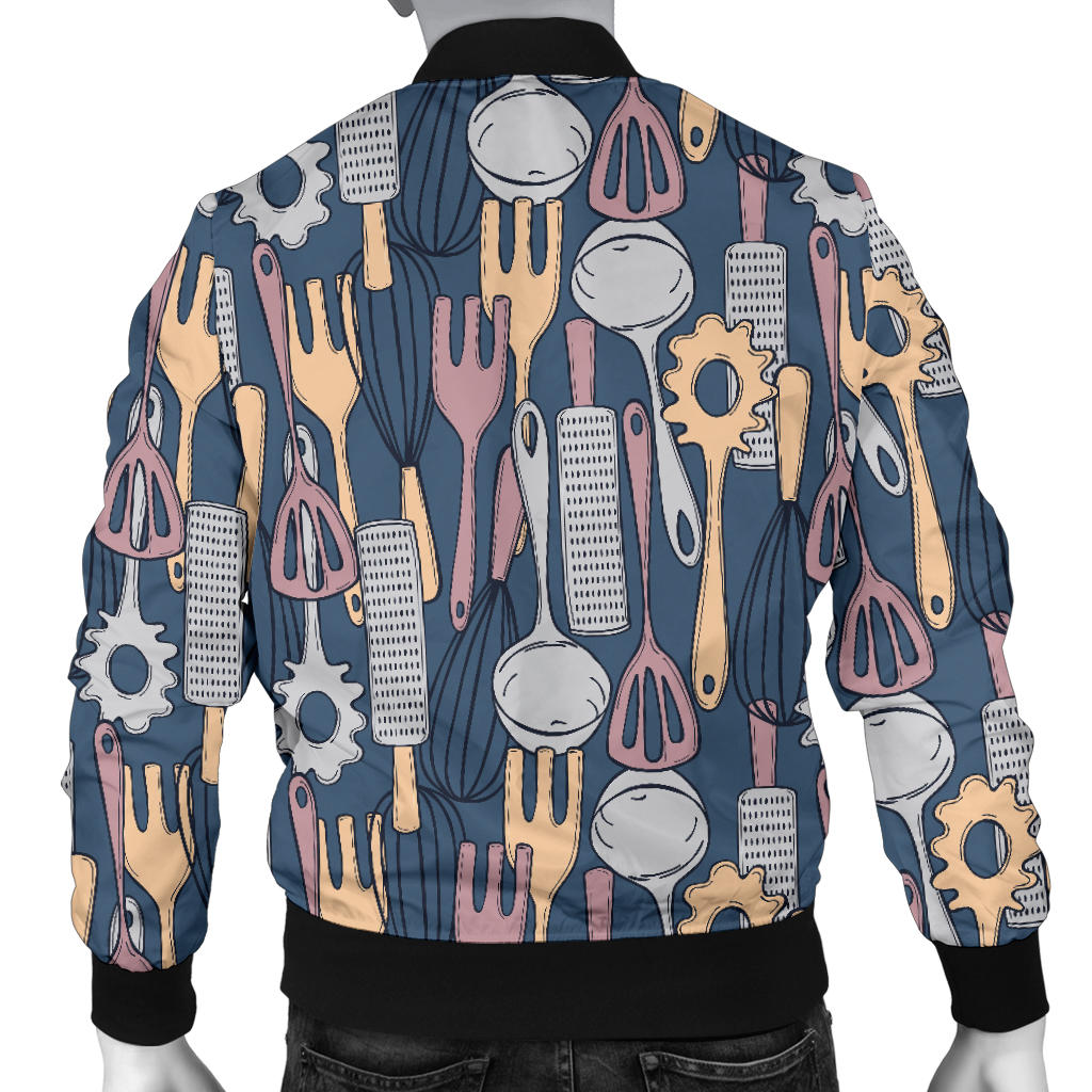 Cooking Kitchen Tools Pattern Print Design 05 Men Bomber Jacket