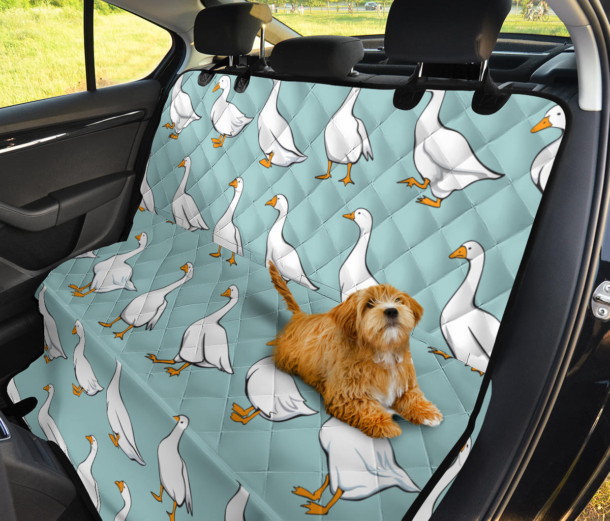 Goose Pattern Print Design 02 Rear Dog Car Seat Cover Hammock