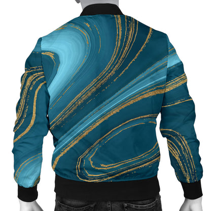 Liquid Pattern Print Design 04 Men Bomber Jacket