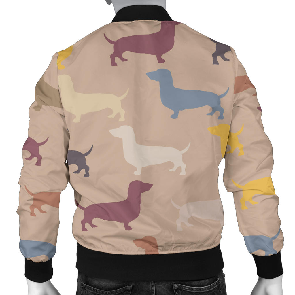 Dachshund Pattern Print Design 03 Men Bomber Jacket