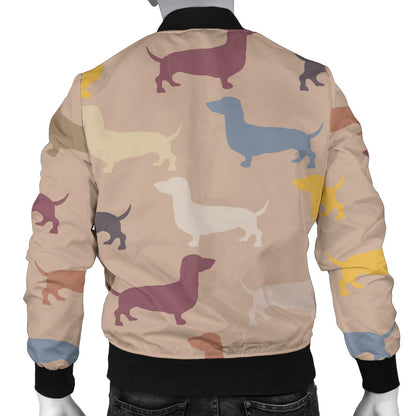Dachshund Pattern Print Design 03 Men Bomber Jacket