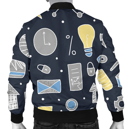 Accounting Financial Pattern Print Design 04 Men Bomber Jacket