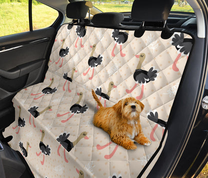 Ostrich Pattern Print Design 02 Rear Dog Car Seat Cover Hammock