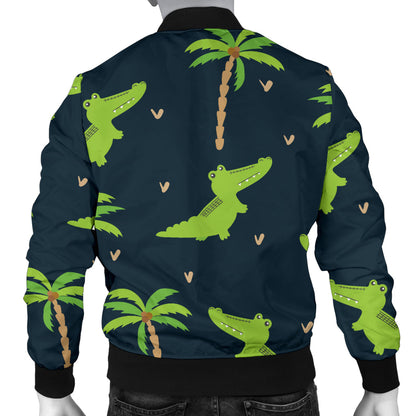 Alligator Pattern Print Design 02 Men Bomber Jacket