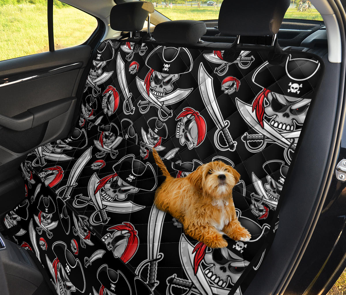 Pirate Pattern Print Design A05 Rear Dog Car Seat Cover Hammock