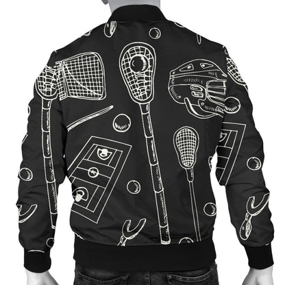 Lacrosse Pattern Print Design 01 Men Bomber Jacket