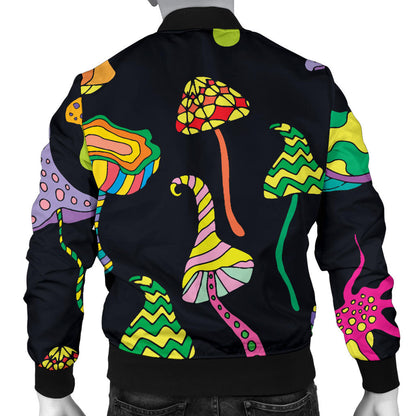 Psychedelic Mushroom Pattern Print Design A02 Men Bomber Jacket