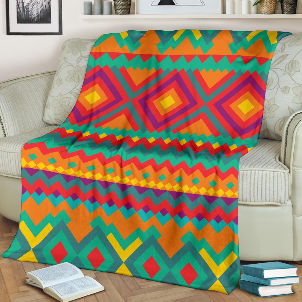 Mexican Pattern Print Design 04 Premium Blanket