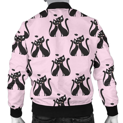 Black Cat Pattern Print Design 01 Men Bomber Jacket