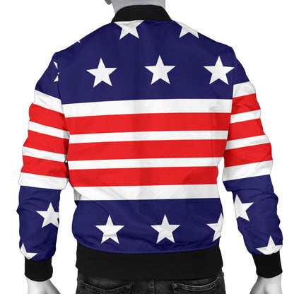 Patriotic Pattern Print Design A04 Men Bomber Jacket