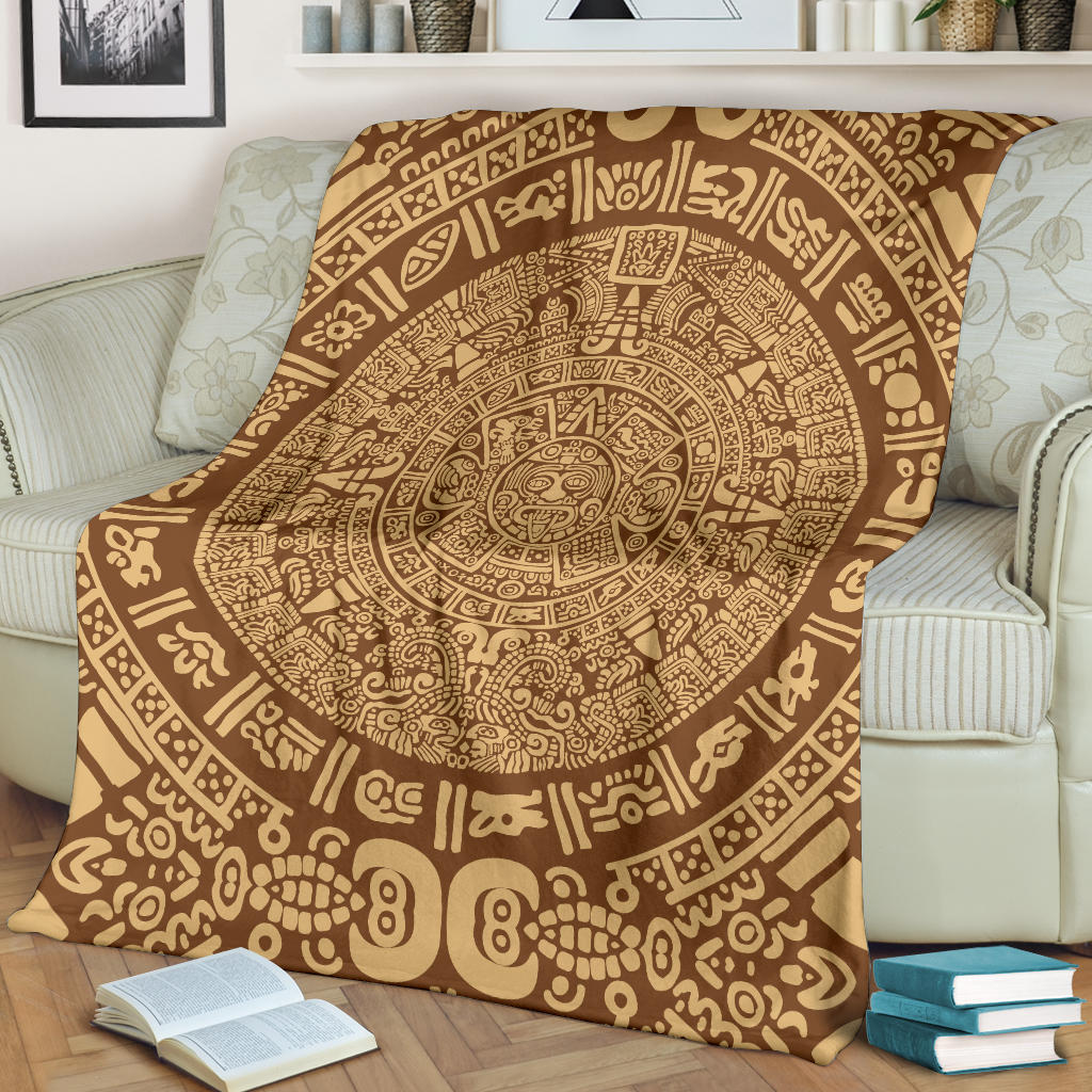 Mayan Pattern Print Design 01 Premium Blanket