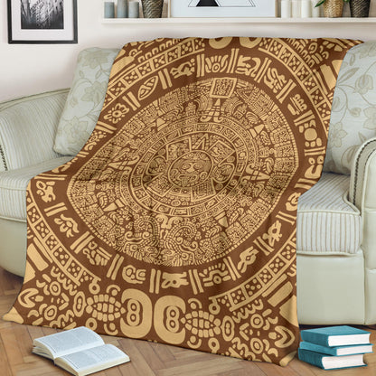 Mayan Pattern Print Design 01 Premium Blanket