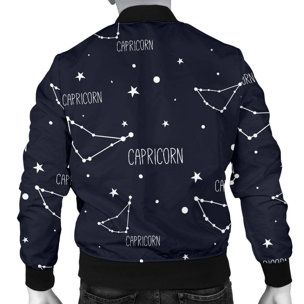 Capricorn Zodiac Pattern Print Design 01 Men Bomber Jacket