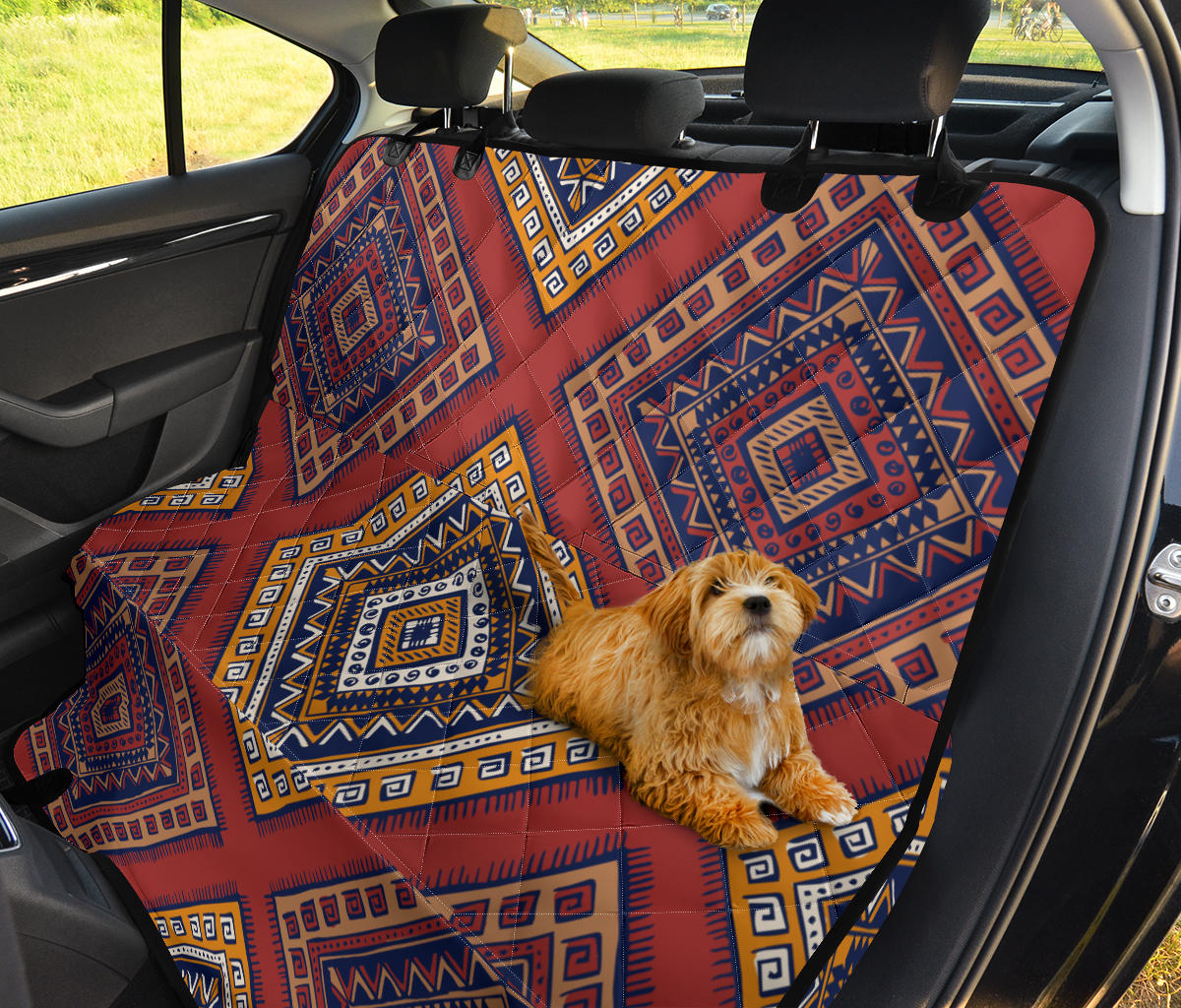 Native Pattern Print Design A06 Rear Dog Car Seat Cover Hammock
