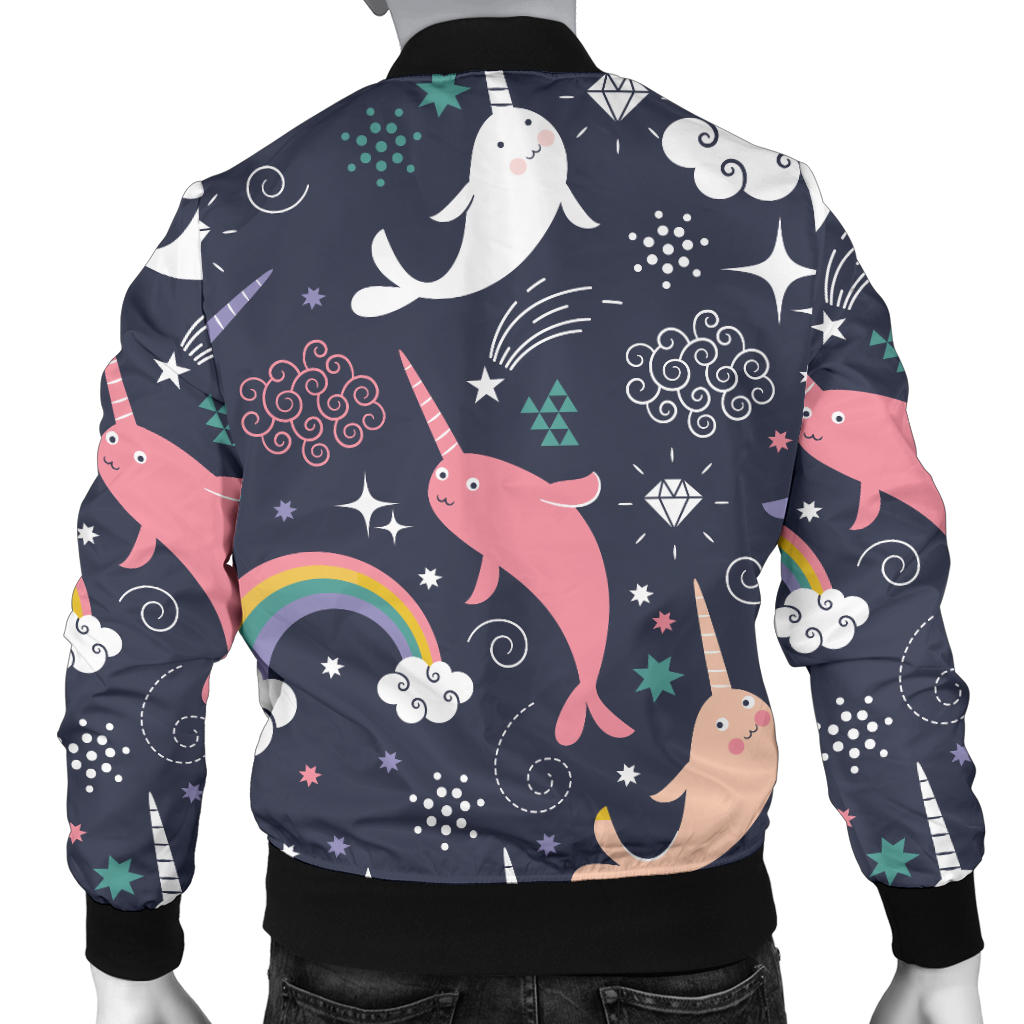 Narwhal Pattern Print Design 01 Men Bomber Jacket