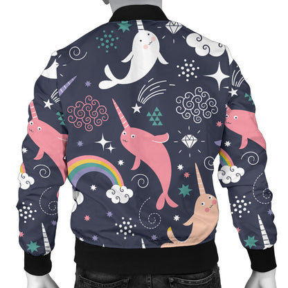 Narwhal Pattern Print Design 01 Men Bomber Jacket