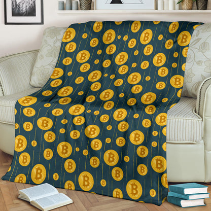 Bitcoin Pattern Print Design 01 Premium Blanket