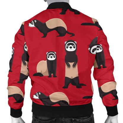 Ferret Pattern Print Design 02 Men Bomber Jacket