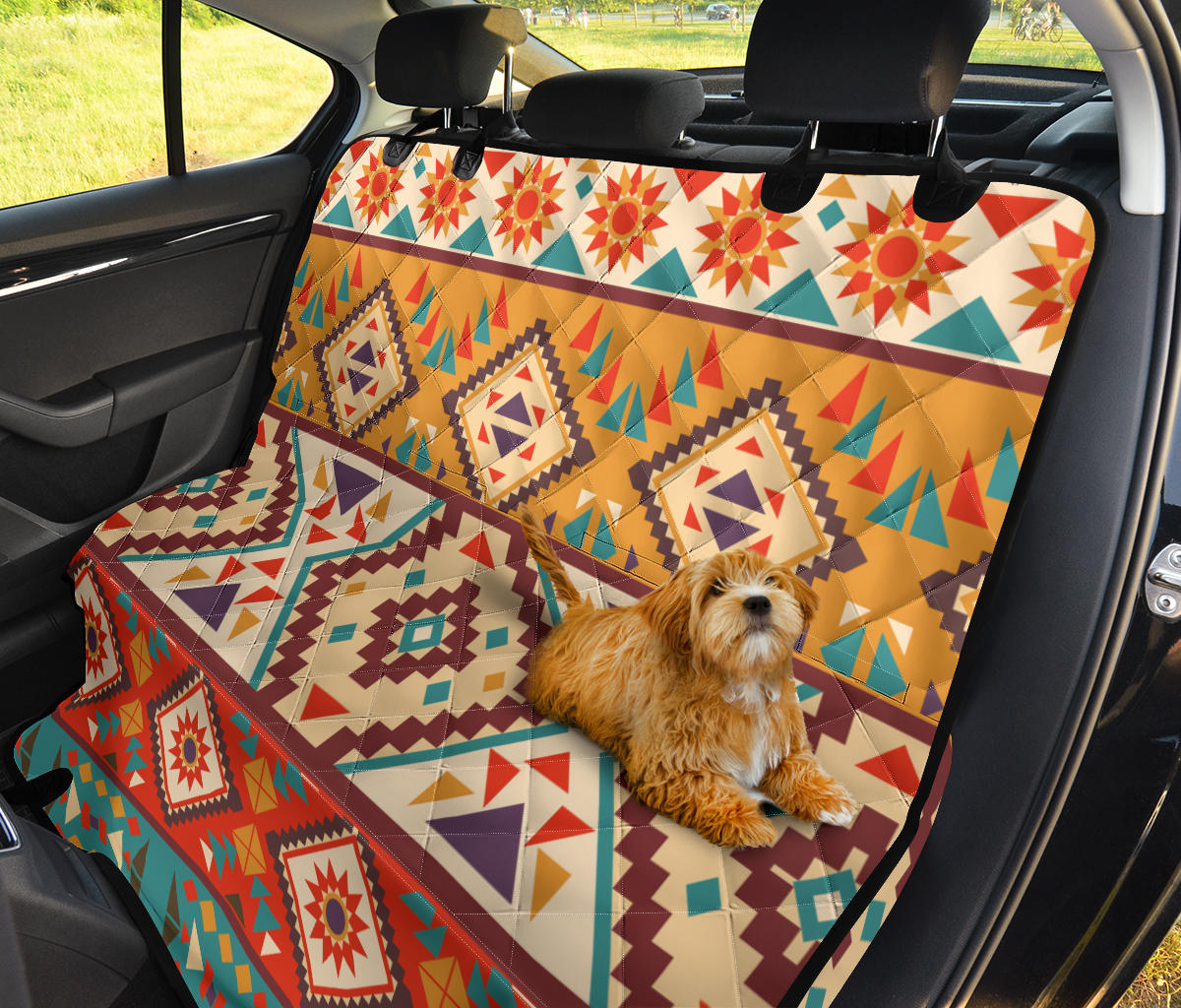 Navajo Pattern Print Design A01 Rear Dog Car Seat Cover Hammock