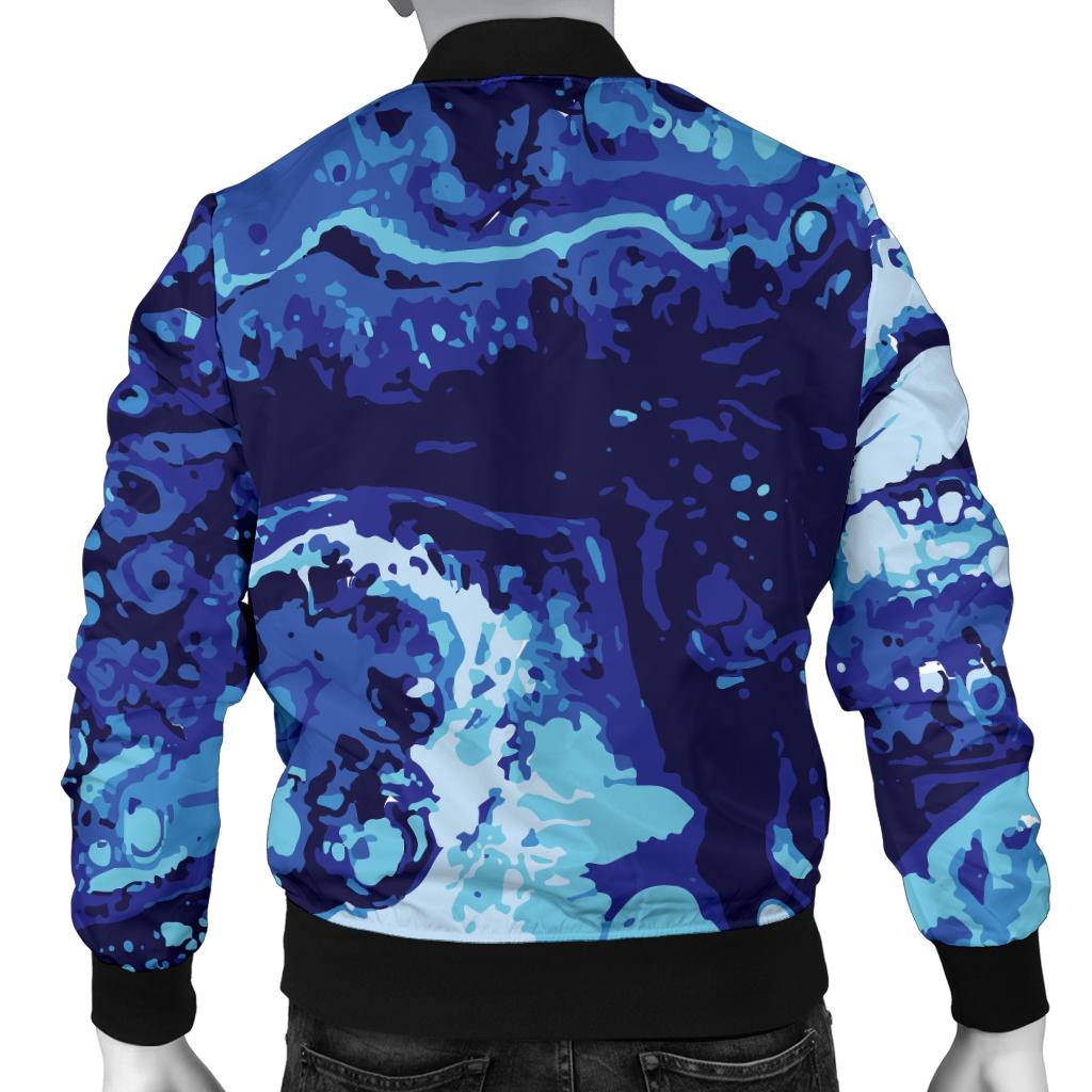Ocean Liquid Pattern Print Design A03 Men Bomber Jacket