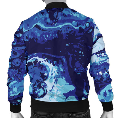 Ocean Liquid Pattern Print Design A03 Men Bomber Jacket