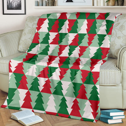 Christmas Tree Pattern Print Design 01 Premium Blanket