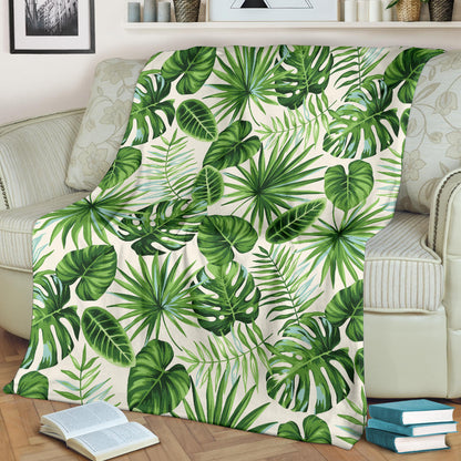 Palm Leaf Pattern Print Design A01 Premium Blanket