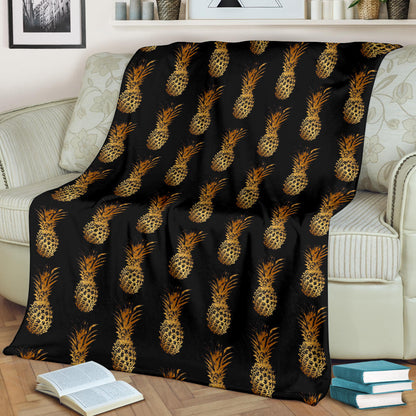 Pineapple Pattern Print Design A02 Premium Blanket