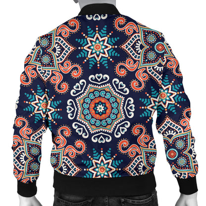 Bohemian Pattern Print Design 02 Men Bomber Jacket