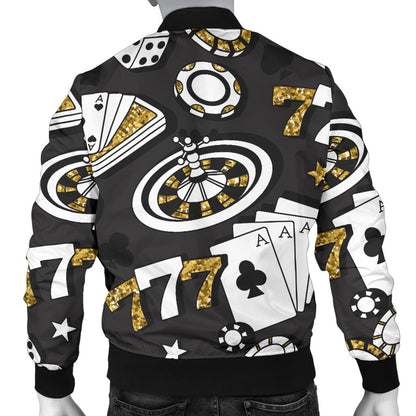 Casino Pattern Print Design 05 Men Bomber Jacket