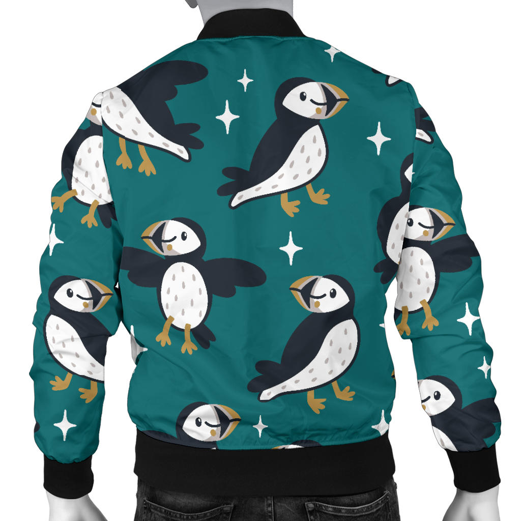 Puffin Pattern Print Design A05 Men Bomber Jacket
